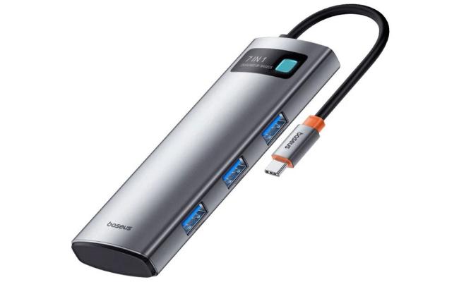 Baseus Gleam USB Hub 7in1, USB-C to 1x HDMI4K 60Hz + 3x USB3.0 + 1x PD + 1x SD/TF